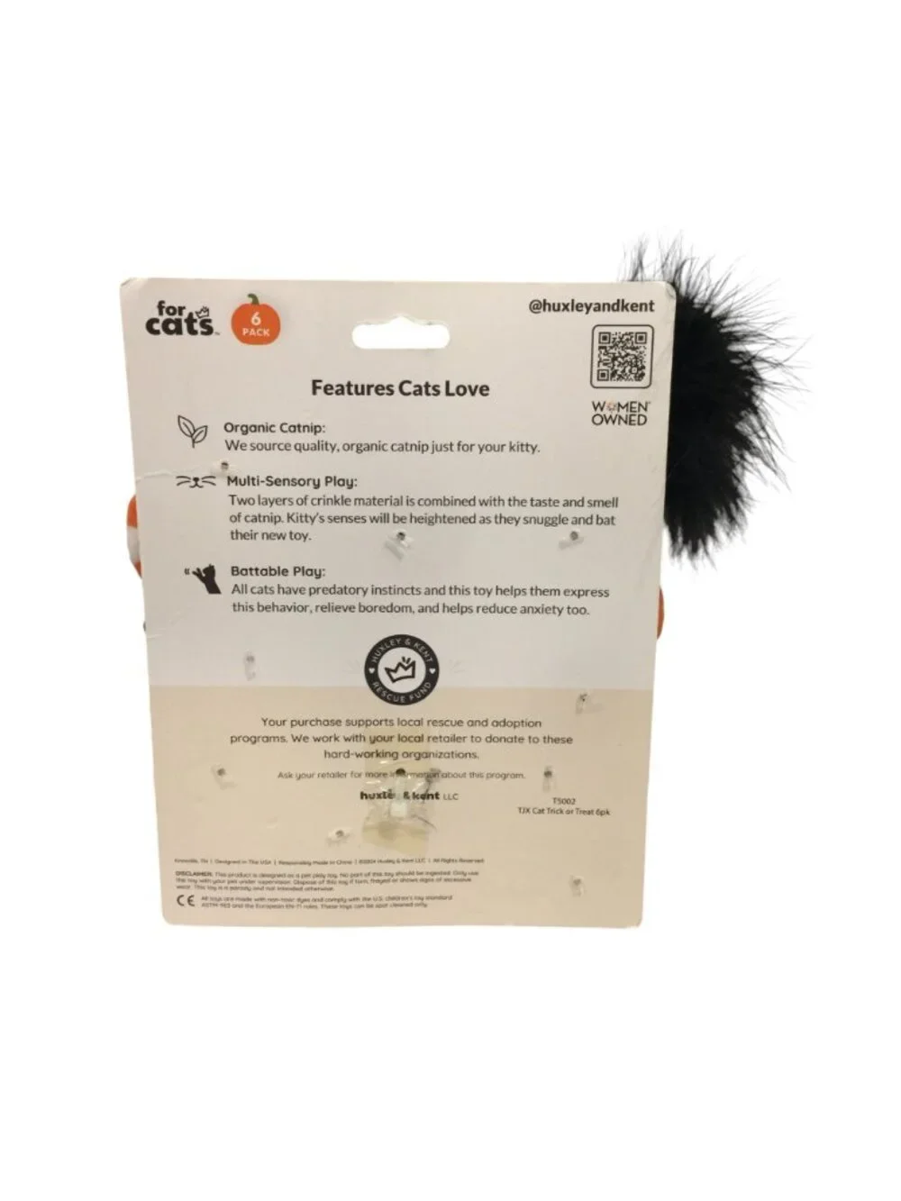 huxley & kent Trick or Treat 6 piece Organic Catnip Toys